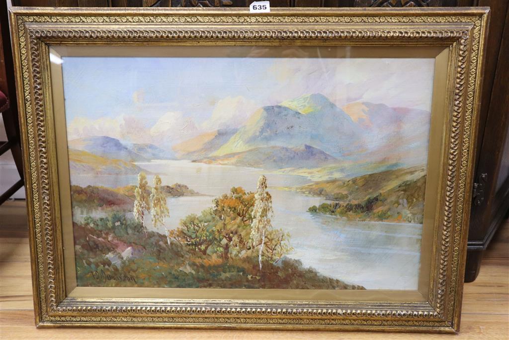 F.E. Jamieson, oil on canvas, Loch Katrine, 40 x 60cm